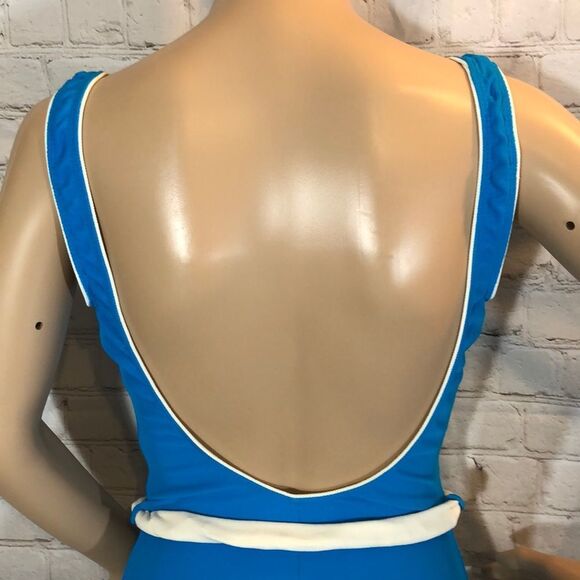 Vintage Athena One Piece Bright Blue Swimsuit 10 - Picture 8 of 16